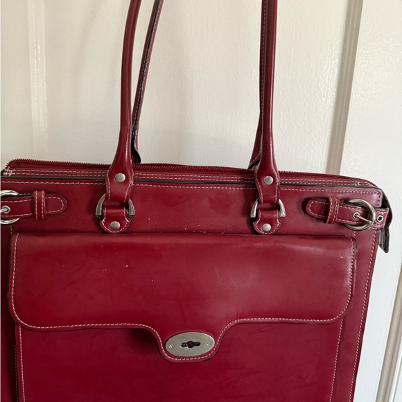 Mcklein Handbags - Chic Burgundy Leather Laptop Bag
